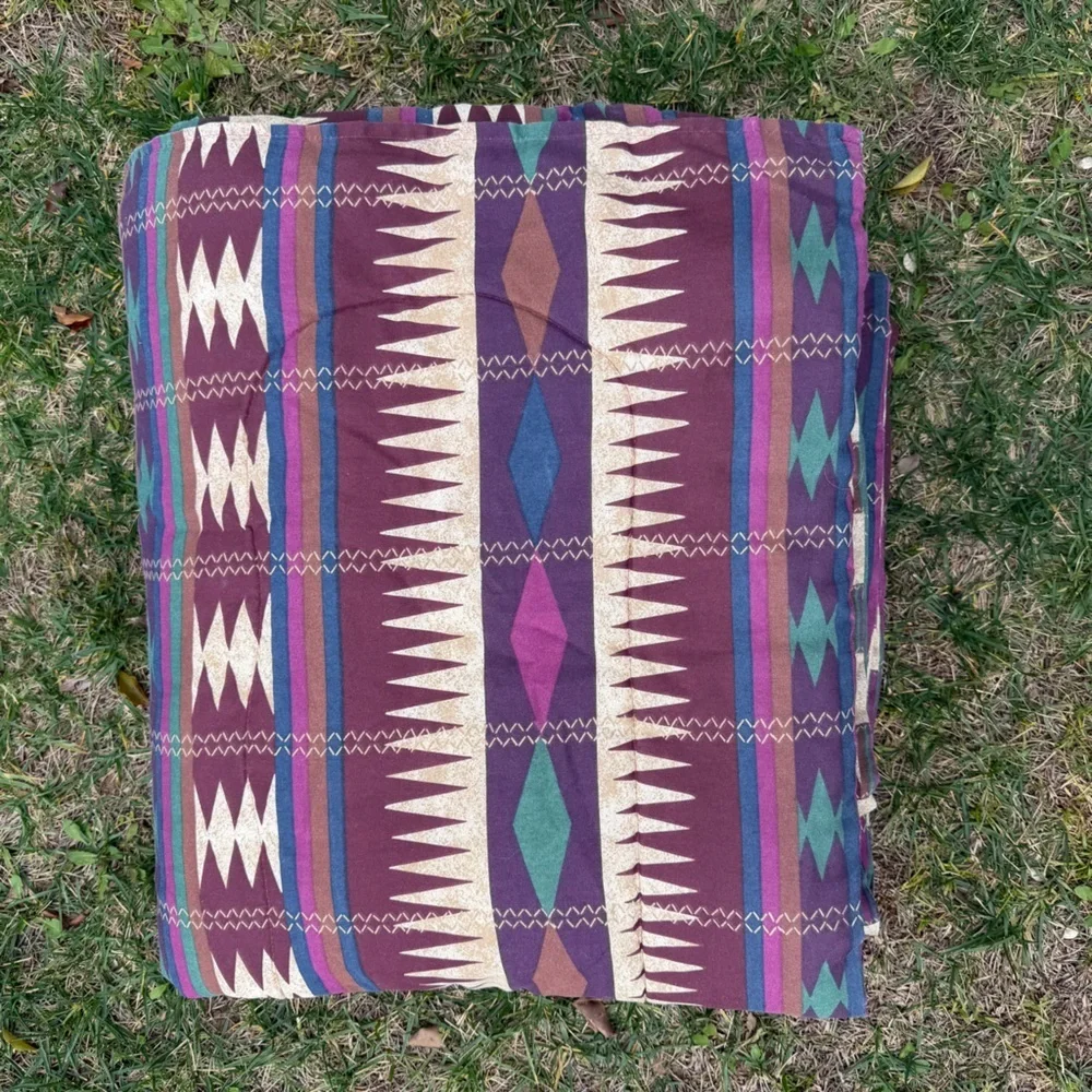 VTG Dan River Southwestern Aztec Reversible 3-Piece Comforter Set Full Size USA
